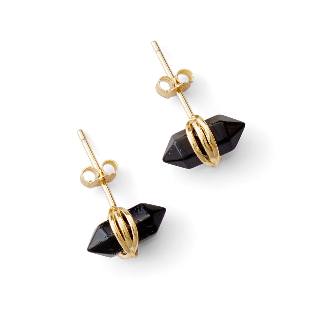 Obsidian Point Stud Earrings - Jayla