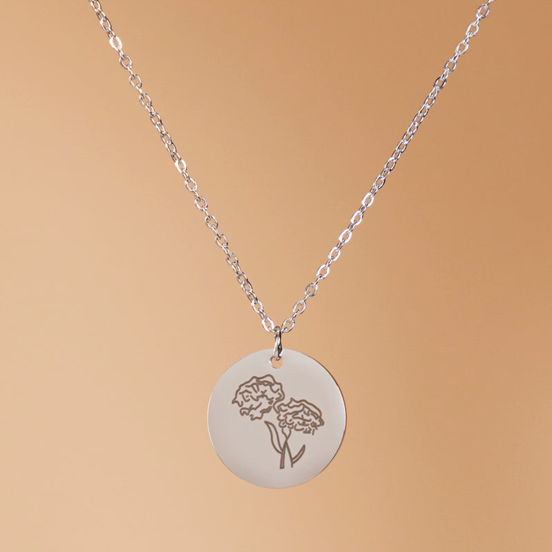 Birth Flower Necklace - October - Marigold