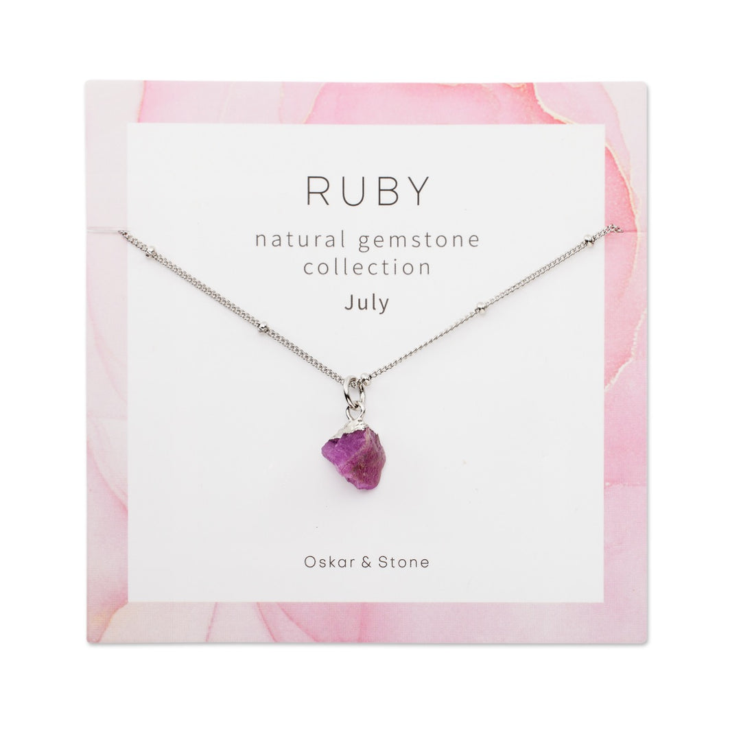 Ruby Birthstone Necklace - July