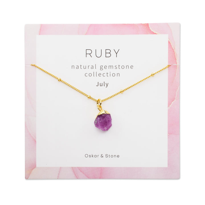 Ruby Birthstone Necklace - July