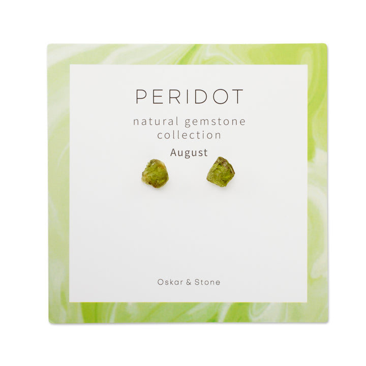 Peridot Birthstone Stud Earrings - August